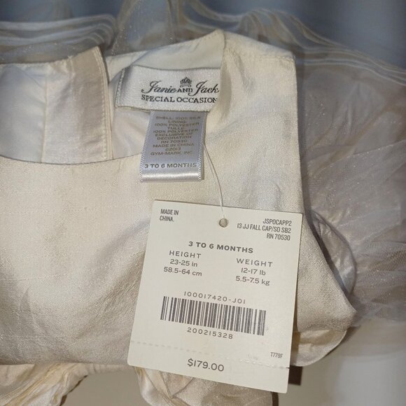 Janie & Jack Special Occasion Silk Dress Sweater Headband 3-6 Mo Luxury Holiday - Picture 4 of 11